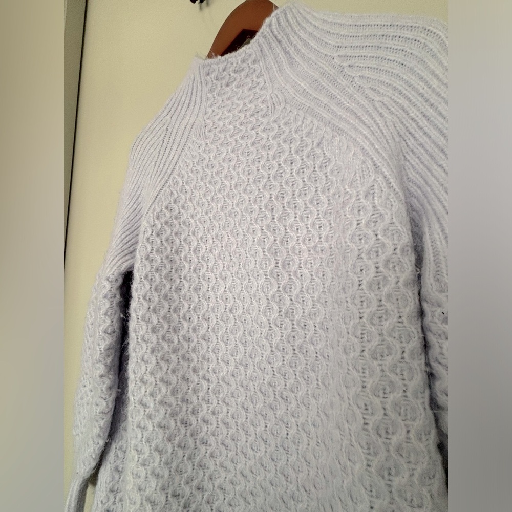 Anthropologie Mock Neck Knit Sweater in Light Purple; size m